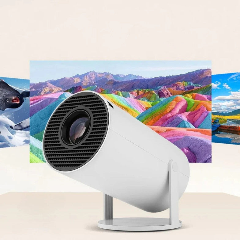 Hespa 2000 Lumens Smart Projector | 720p | Netflix & Screen Mirroring (2000 lm / 1 Speaker / Wireless /Remote Controller) Portable Projector (Smart OS for Seamless Navigation)