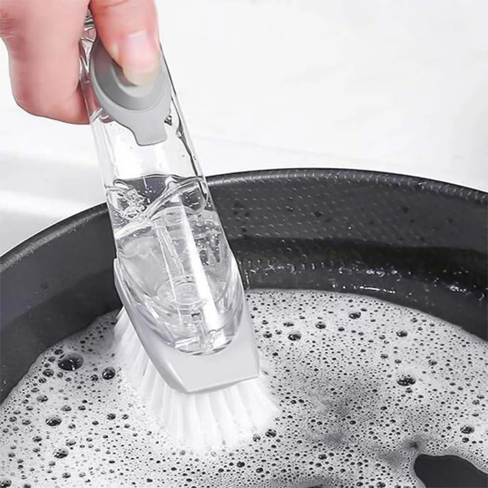 peyx plastic 2 in 1 soap dispenser brush for dish washer, liquid dispenser brush for kitchen sink, utensil cleaning brush, dish washing brush with ...