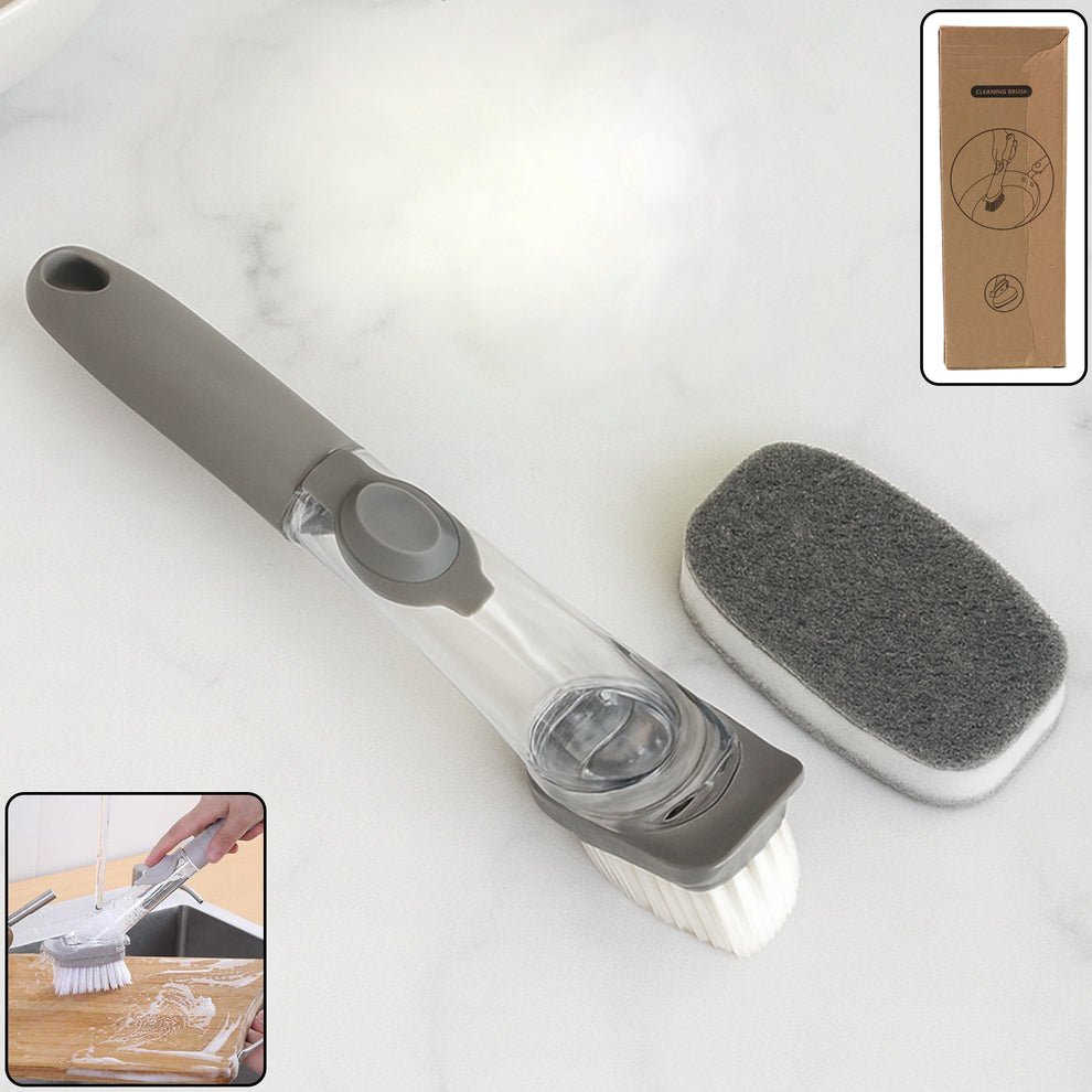 peyx plastic 2 in 1 soap dispenser brush for dish washer, liquid dispenser brush for kitchen sink, utensil cleaning brush, dish washing brush with ...