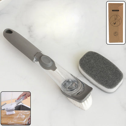 peyx plastic 2 in 1 soap dispenser brush for dish washer, liquid dispenser brush for kitchen sink, utensil cleaning brush, dish washing brush with ...