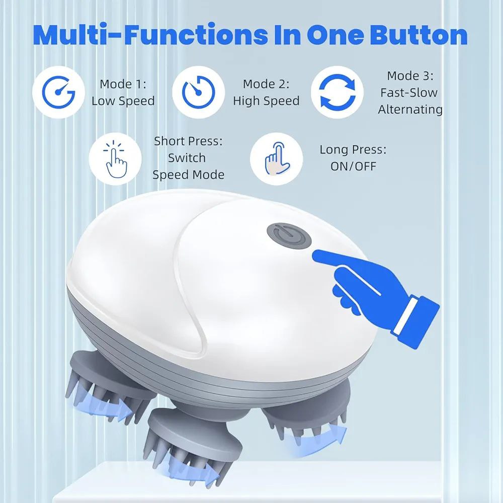 Caresmith Revive Scalp Massager | 96 Silicon Kneading Points with Detachable Heads | Scalp, Body & Head Massager for Hair Growth